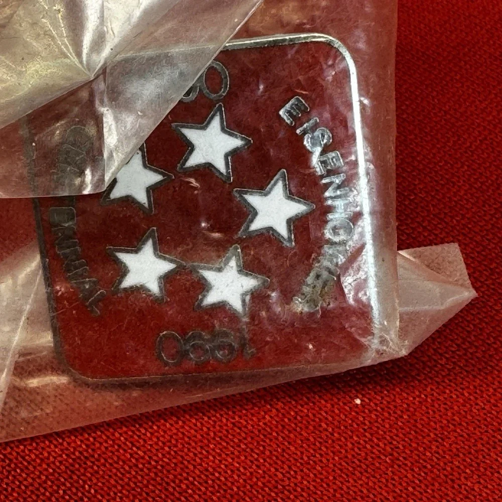 Vintage Eisenhower Centennial 1890 - 1990‎ Centennial Red Enamel Lapel Hat Pin